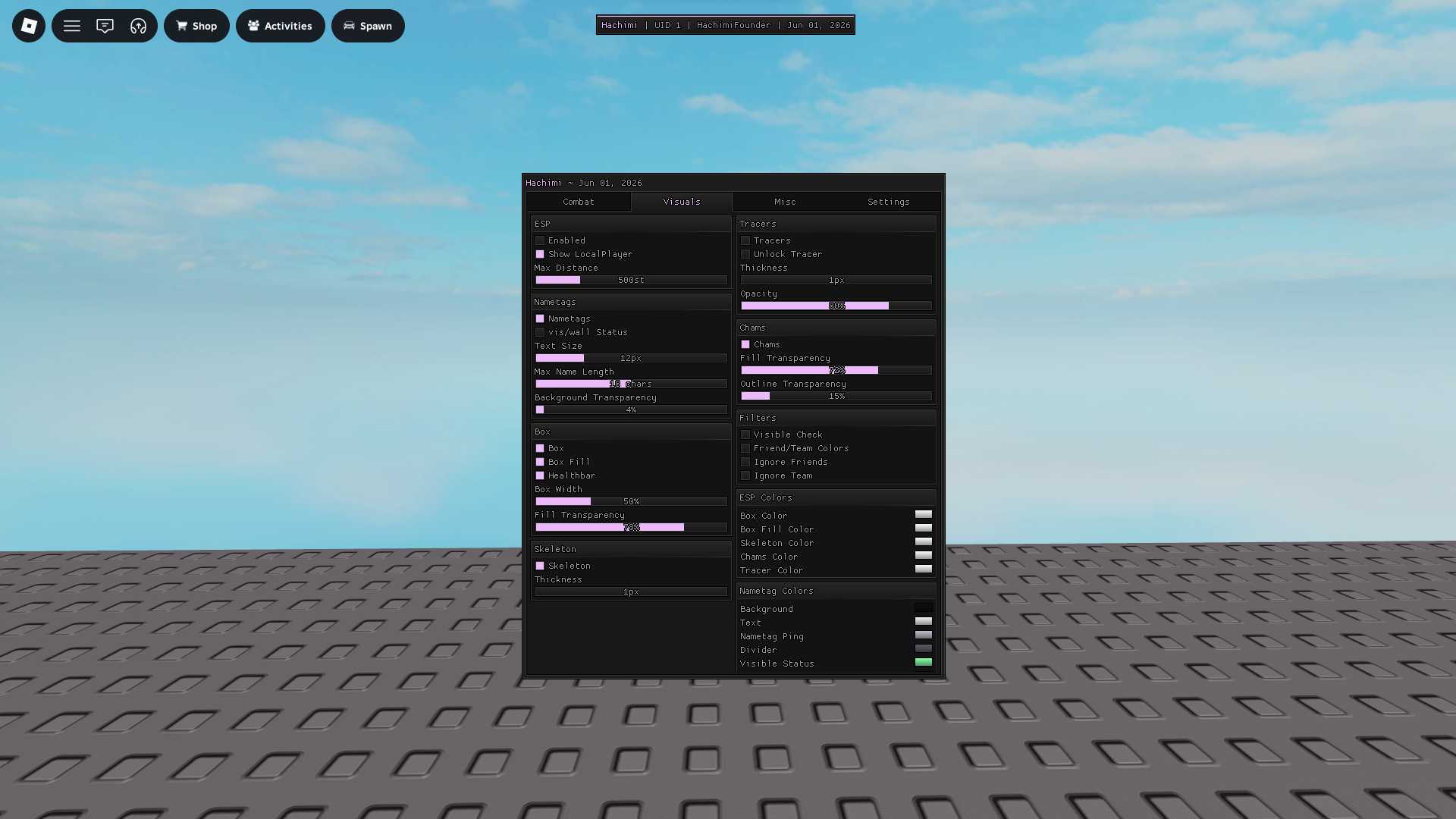 Hachimi visuals menu preview